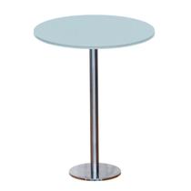 Mesa Pisa Beta Bistrô Fratini 107,50cm (A) Disco Redondo Inox Tampo MDP Redondo Cinza 70cm (L)