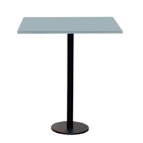 Mesa Pisa Beta Bistrô Fratini 107,50cm (A) Disco Redondo Preto Tampo MDP Quadrado Cinza 60cm (L)