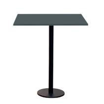 Mesa Pisa Beta Bistrô Fratini 107,50cm (A) Disco Redondo Preto Tampo MDP Quadrado Grafito 60cm (L)