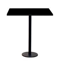 Mesa Pisa Beta Bistrô Fratini 107,50cm (A) Disco Redondo Preto Tampo MDP Quadrado Preto 80cm( L)