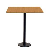 Mesa Pisa Beta Bistrô Fratini 107,50cm (A) Disco Redondo Preto Tampo MDP Quadrado Samba 60cm (L)