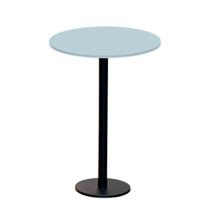 Mesa Pisa Beta Bistrô Fratini 107,50cm (A) Disco Redondo Preto Tampo MDP Redondo Cinza 60cm (L)
