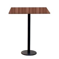Mesa Pisa Beta Bistrô Fratini 107,50cm (A) Disco Redondo Preto Tampo MDP Redondo Walnut 60cm (L)