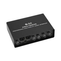 Mesa Placa De Som 2 Canais Gravação Profissional Interface De Áudio Q-24