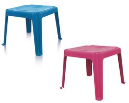 Mesa Plástica 45x45cm Infantil Azul Ou Rosa Antares