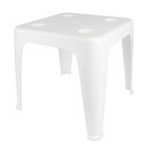 Mesa Plástica Branca de Apoio C/ Porta Copos - Mor