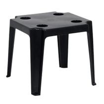 Mesa Plástica De Apoio Com Copos 46 X 46 X 43 Cm Preta Bel