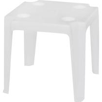 Mesa Plastica De Apoio Com Porta-copos 46 X 46 X 43 Belfix Cor:Branco
