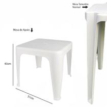 Mesa Plástica De Apoio Pequena Multiuso Branca 51cm MOR