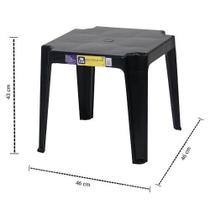 Mesa Plástica de Apoio Preta 43cm Bel