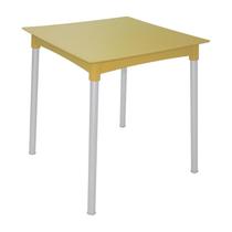 Mesa plastica diana amarela com pernas de aluminio anodizado - TRAMONTINA