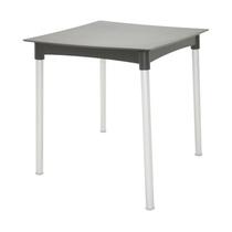 Mesa plastica diana marrom com pernas de aluminio anodizado