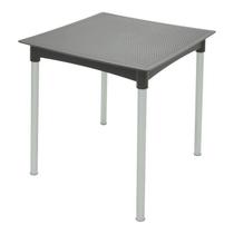 Mesa plastica laura marrom com pernas de aluminio anodizado