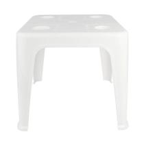 Mesa Plastica Pequena Multiuso com Porta-copos Branca Mor