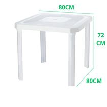 Mesa plastica quadrada desmontavel branca 80cm resistente forte piscina praia jardim varanda cozinha bar restaurante condomínio salão de festas lazer - INJEPLASTEC