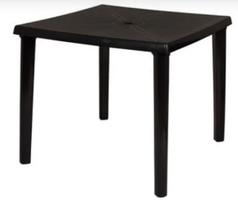 Mesa Plástica Quadrada Desmontável Preta Mor