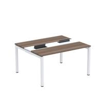 Mesa Plataforma Dupla com Pé de Aço para Coworking 140x120 Pdc14/12/2p Walnut/Branco