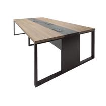 Mesa plataforma dupla + complemento mesa plataforma pé quadro c/4 caixas de tomada - euro croácia - 73,5ax240lx120p