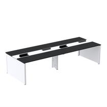 Mesa Plataforma Dupla para 4 Lugares para Coworking 110x120/4p Preto/Branco