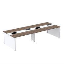 Mesa Plataforma Dupla para 4 Lugares para Coworking 110x120/4p Walnut/Branco