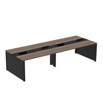 Mesa Plataforma Dupla para 4 Lugares para Coworking 130x120/4p Walnut/Preto