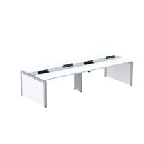 Mesa Plataforma Dupla para 4 Lugares para Coworking 140x120/4p Branco/Cinza