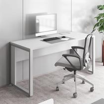 Mesa Plataforma Individual com Caixa de Tomadas Pés Metal 120cm Industrial Executive Cinza