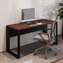 Mesa Plataforma Individual com Caixa de Tomadas Pés Metal 120cm Industrial Executive Louro Preto e Preto