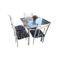 Mesa Pop Gran com 4 Cadeiras Branca Da Thais 75x75x140 cm