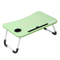 Mesa Portátil Dobrável Multiuso Com Suporte, Usb, Ventilador E Luminária Led 60x40cm - Verde - Yeet