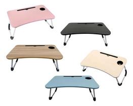 Mesa Portátil Dobrável Notebook Laptop Mesinha Mdf Cama PretA