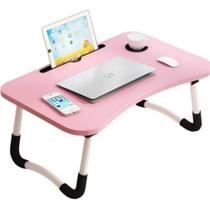 Mesa Portátil Dobrável P/ Notebook Cama Home Office Refeição Rosa