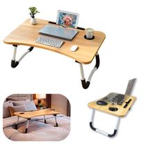 Mesa Portatil e Suporte de Notebook 60x40x27 Ideal Para Cama e Sofá Cor Bege