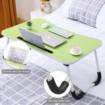 Mesa Portátil Notebook Em Madeira Verde De Trabalho Colo Cama