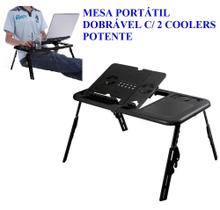 Mesa Portátil Para Notebook- Laptop Articulada Dobravel Multiuso C/ 2-cooler Sofa Cama