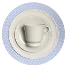 Mesa Posta 18pcs para Lanche Sousplat e Xicaras Cottage Porcelana Germer