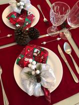 Mesa Posta 6Lugares Jogo Americano Festa Decoração Natal