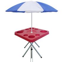 Mesa Praia Petisqueira 44 Cm E Sup. Guarda-sol Chão Cores