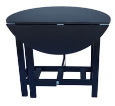Mesa Prática Dobrável Preta Rustica, Bar Cozinha Lazer ( REDONDA )