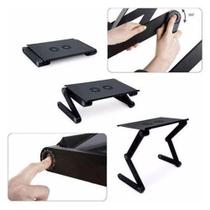 Mesa Preta de Colo Dobrável em Alumínio Resistente para Notebook Sofá Cama com Suporte para Mouse Mesa Preta de Colo Dobrável em Alumínio Resistente para Notebook Sofá Cama com Suporte para Mouse