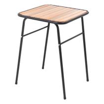 Mesa Preta Pequena Para Cozinha De Apartamento Tampo Madeira