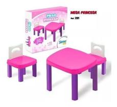 Mesa Princesa Didática Com 2 Cadeiras Menina Infantil Simo Toys