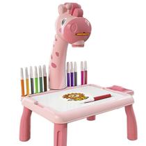 Mesa Projetor Lousa Mágica Infantil Brinquedo de Desenhar Pintar E Colorir Acompanha Desenho