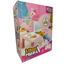Mesa Projetora Infantil Lousa Mágica Lúdico Girafinha Rosa ou Amarelo Desenhar