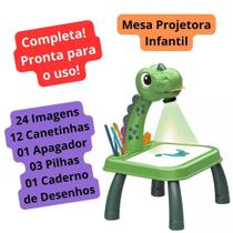 Mesa Projetora Infantil Verde Dinossauro Aprendendo a Desenhar - DMTOYS