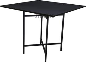 Mesa Quadrada 80cm preto Base X Dobravel Tubolar 65x75cm Metalon