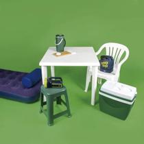 Mesa quadrada 80x80 desmontável em plastico virgem super resistente