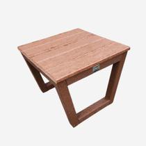 Mesa Quadrada Baixa Madeira Plástica Marrom 50x50x40cm Mesa Quadrada Baixa Madeira Plástica Marrom 50x50x40cm