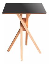 Mesa Quadrada de Madeira 80cm June na cor Preta