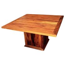 Mesa Quadrada de Peroba Rosa com Base Única 140 x 140 Mesa Quadrada de Peroba Rosa com Base Única 140 x 140
